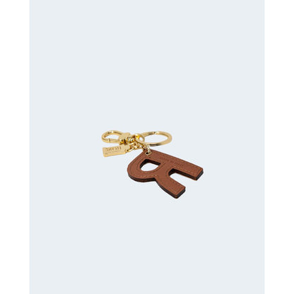 Beige Leather Keychain