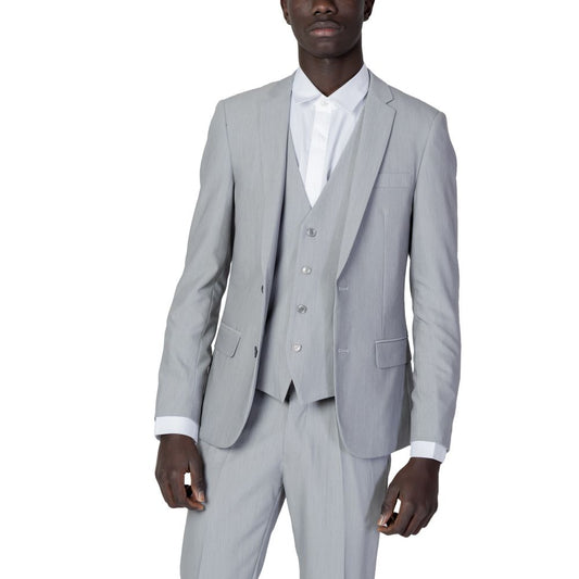 Antony Morato Gray Polyester Suit Jacket