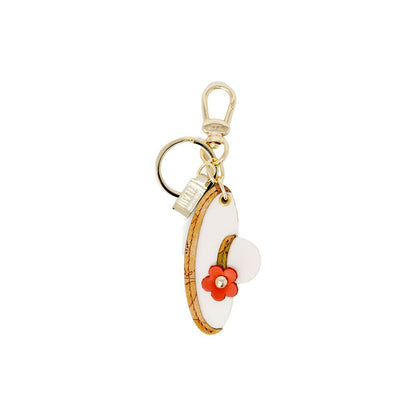 Beige Polyester Keychain