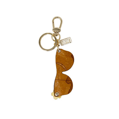 Beige Leather Keychain