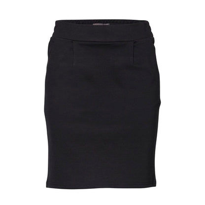Black Polyester Mini Skirt
