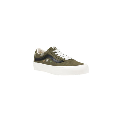 Green Leather Low Top Sneakers