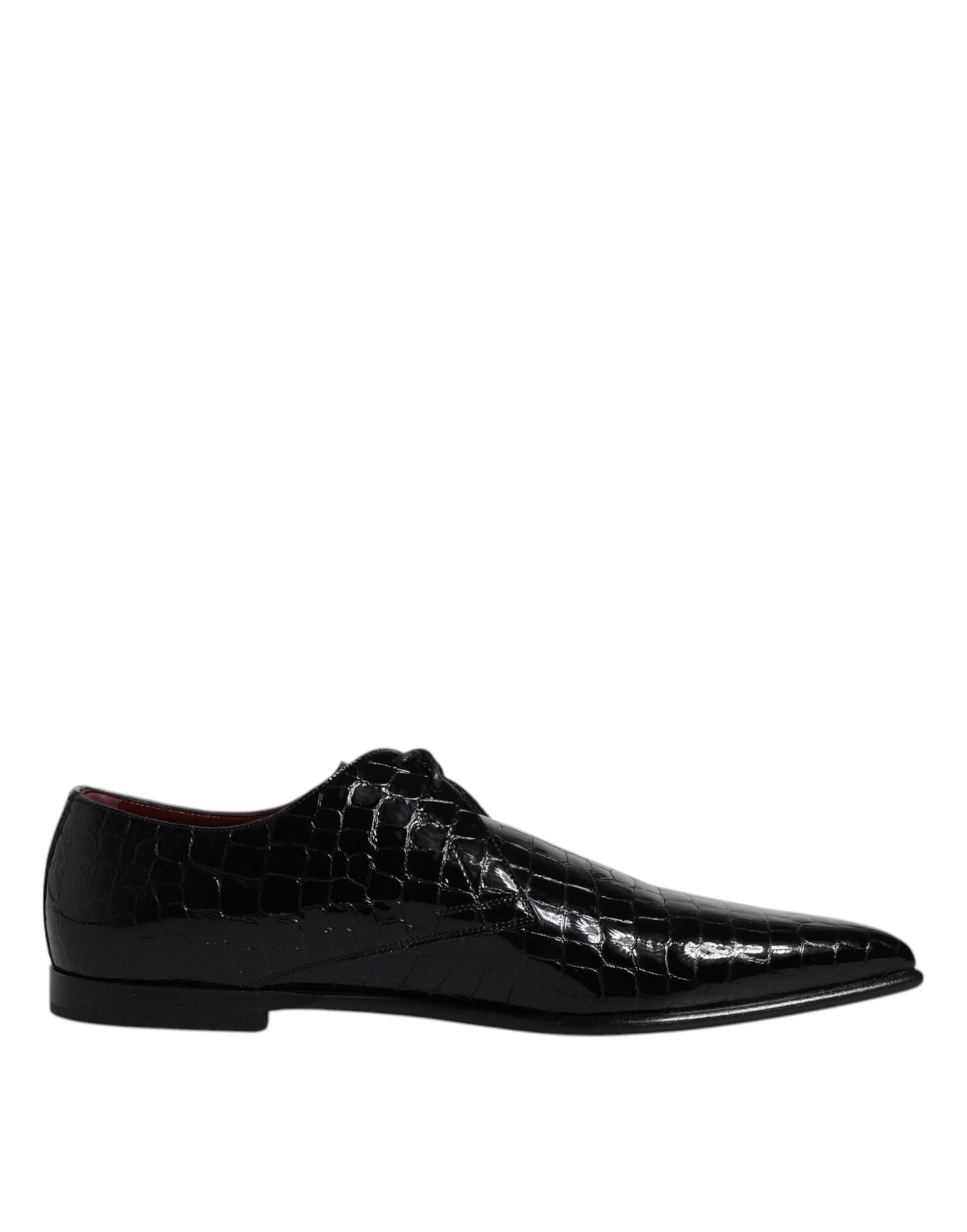 Black Exotic Leather Mens Derby Formal Shoes