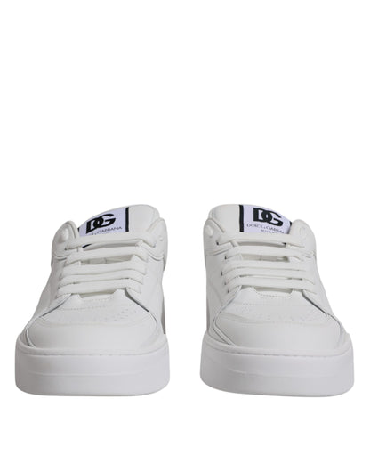 White Miami Leather Low Top Sneakers Shoes