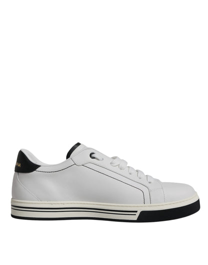 White Leather Low Top Men Sneakers Shoes