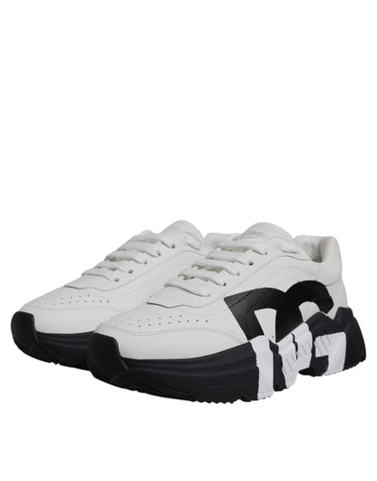 White Black DAYMASTER Leather Sneakers Shoes