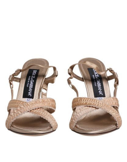 Beige Keira Slingback Heels Sandals Shoes