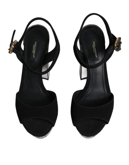 Black Mirror Heels Platform Sandals Shoes