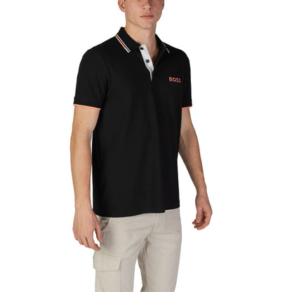 Black Cotton Polo Shirt