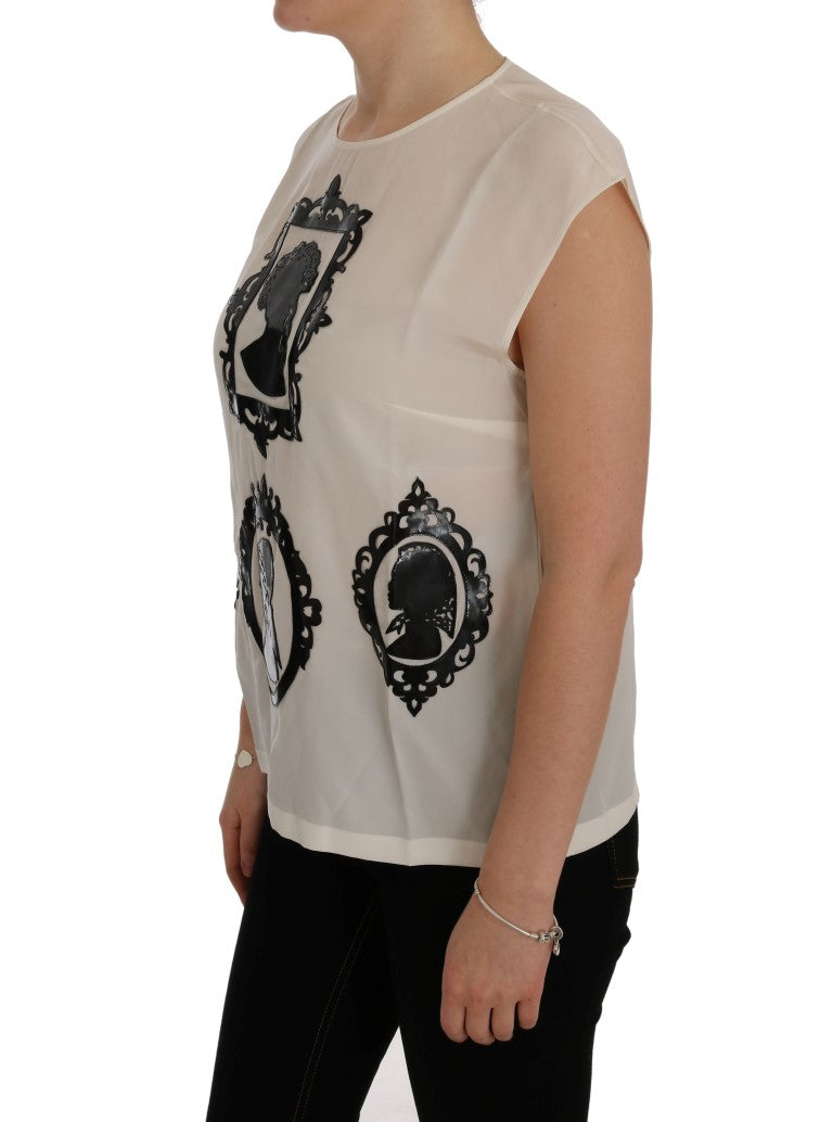 Embroidered Silk Sicily Frame Blouse