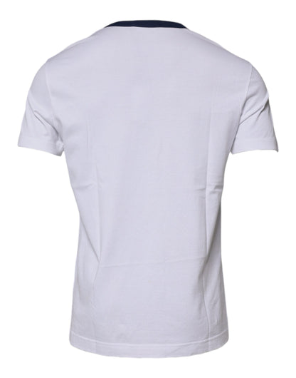 White Graphic Print Cotton Crew Neck T-shirt