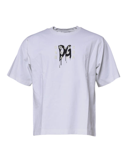 White DG Logo Cotton Crew Neck T-shirt