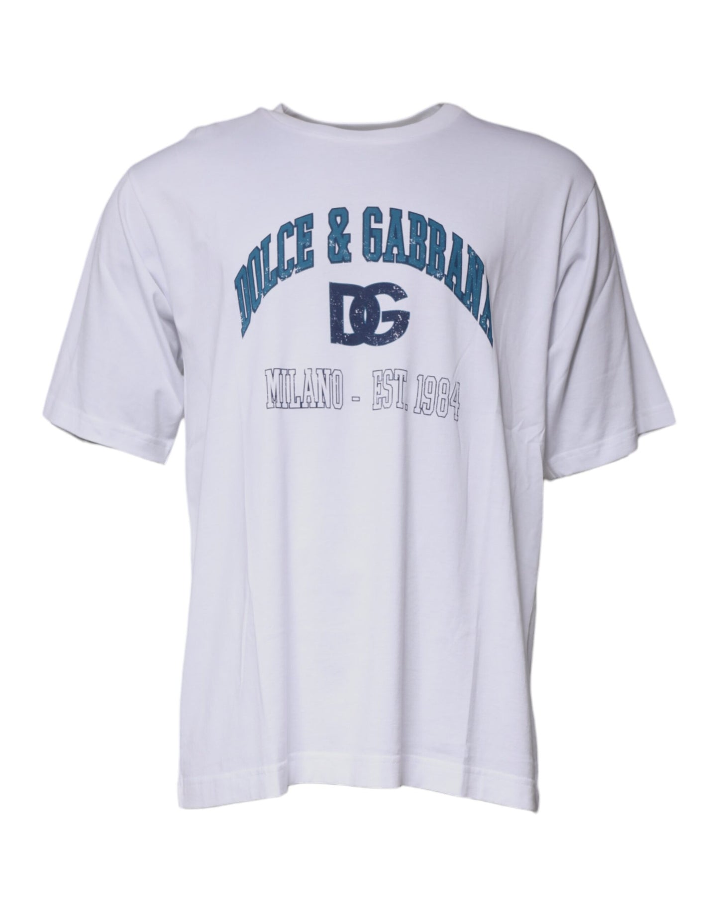 White DG Milano Cotton Crew Neck T-shirt