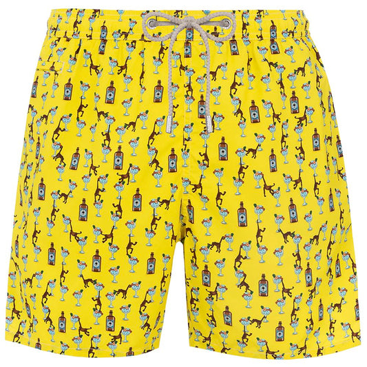 Yellow Polyester Men Swimwear