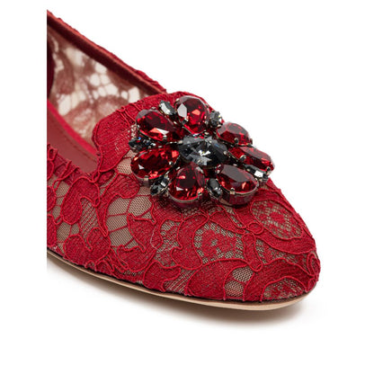 Red Viscose Flat Shoe