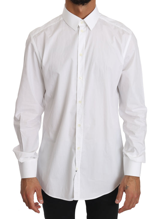 Elegant Slim Fit Dress Shirt in Pure White