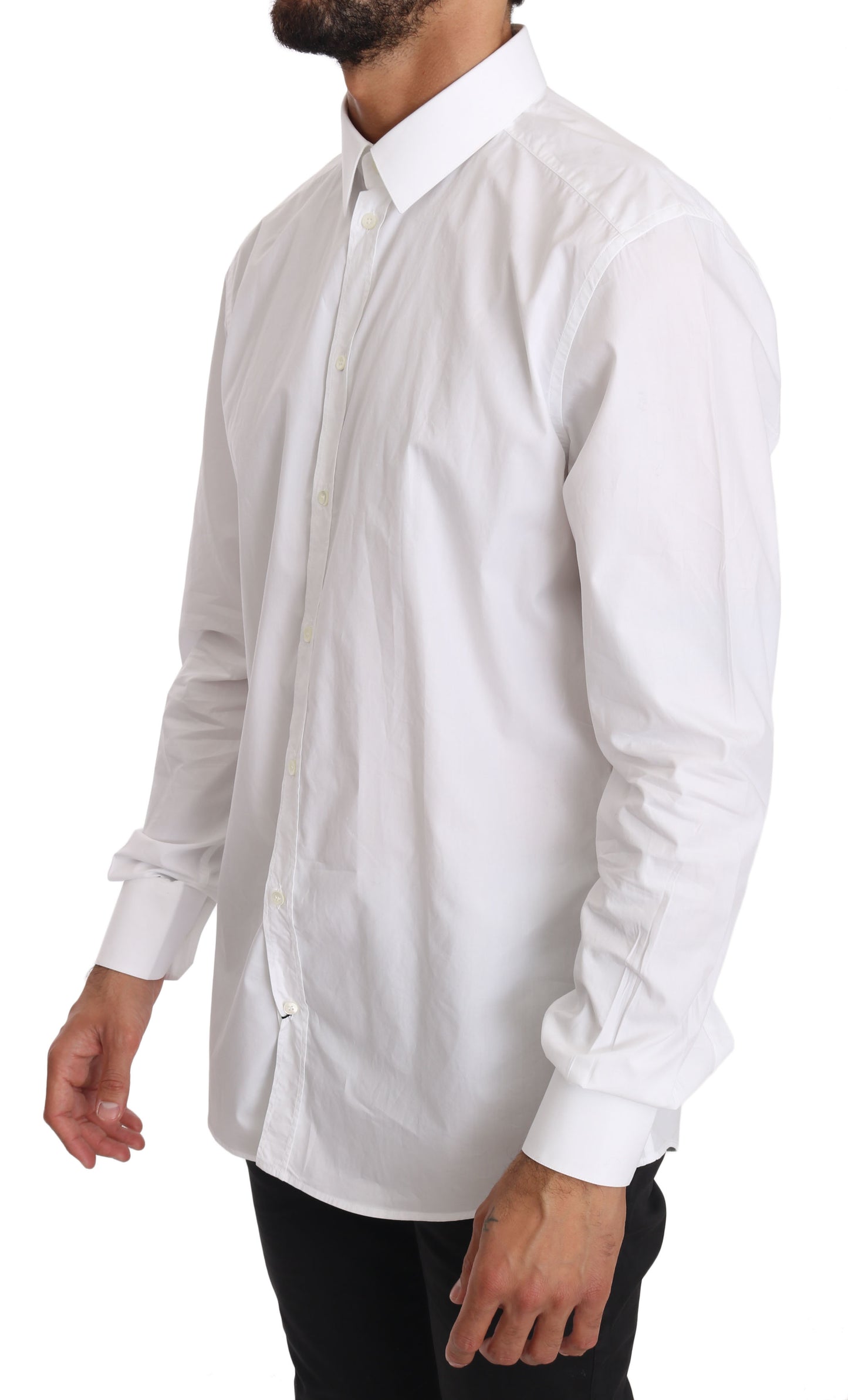 Elegant Slim Fit Dress Shirt in Pure White