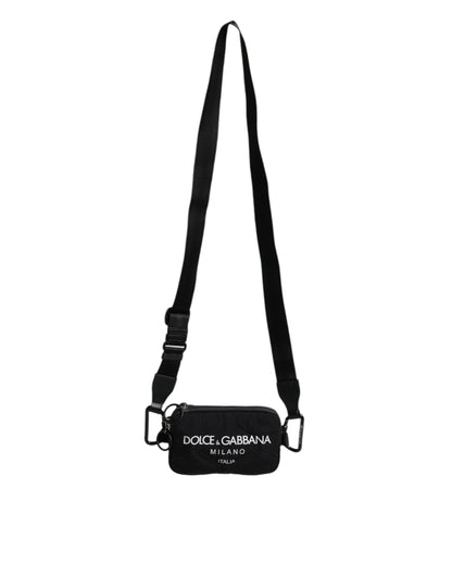 Black Nylon Logo Purse Crossbody Sling Bag