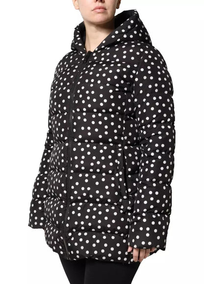 Black Polyester Hooded Reversible Jacket