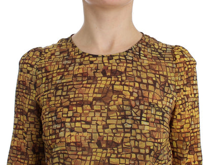 Sicilian Mosaic Print Silk Blouse