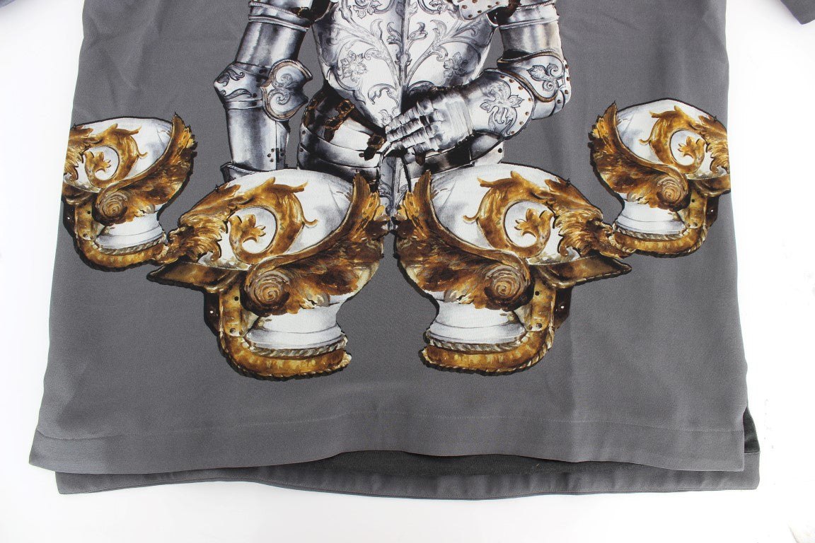 Enchanted Sicily Silk Blouse with Knight Print