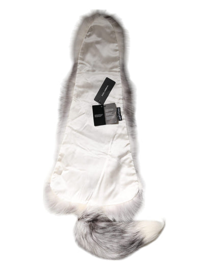 White Fox Fur Neck Wrap Warmer Winter Scarf