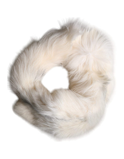 White Fox Fur Neck Wrap Warmer Winter Scarf