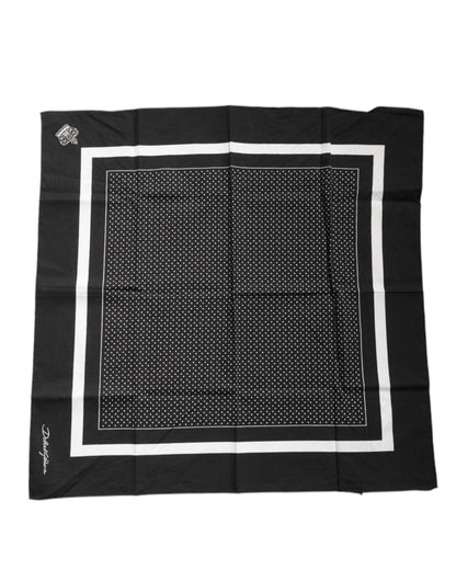 Black Polka Dots Cotton Handkerchief Scarf