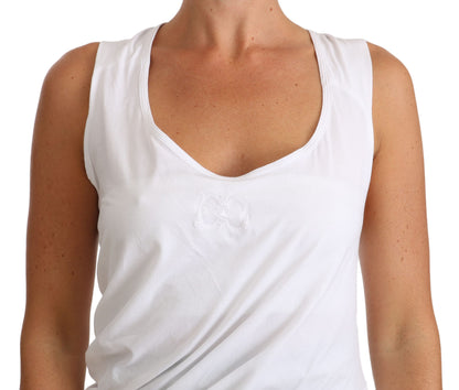 Elegant White Tie Back Tank Top Tee