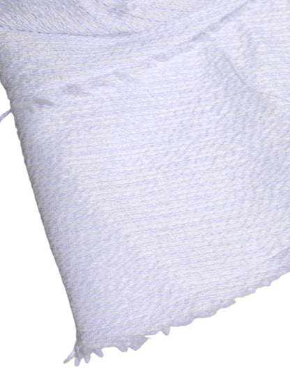 White Polyester Wide Brim Bucket Hat