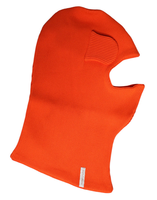 Orange Cotton Whole Head Wrap Balaclava Hat