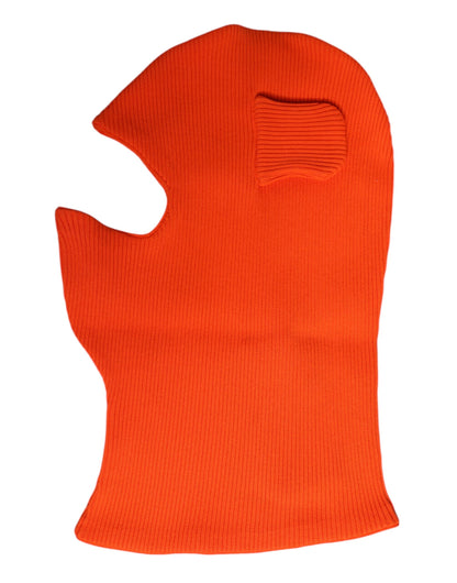 Orange Cotton Whole Head Wrap Balaclava Hat