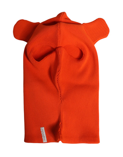 Orange Cotton Whole Head Wrap Balaclava Hat
