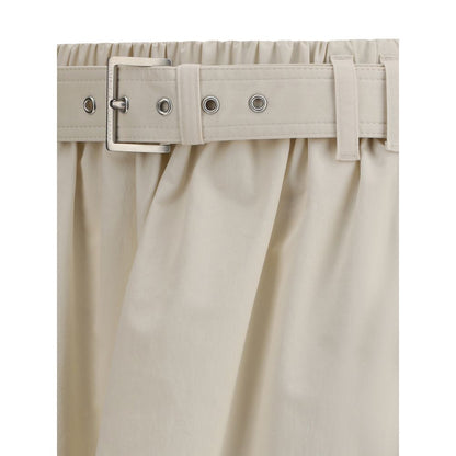 Cream Wide Long Skirt