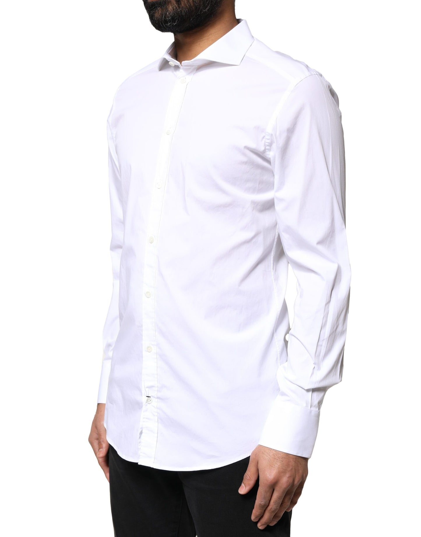 White GOLD Cotton Long Sleeves Dress Shirt