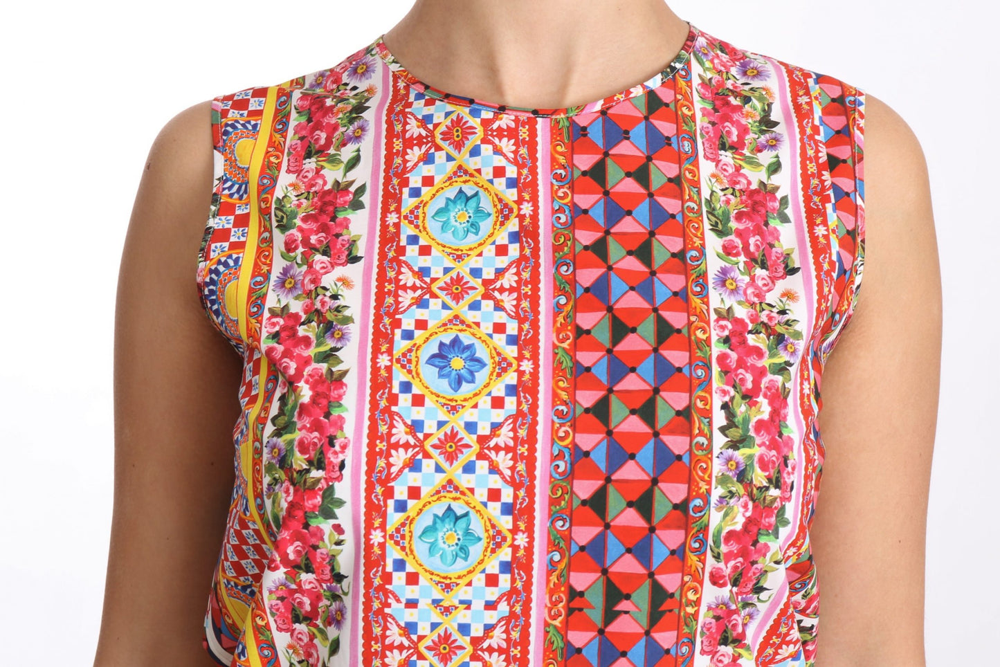 Carretto Print Pure Cotton Tank Top