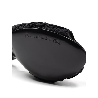 Black Cotton Mules