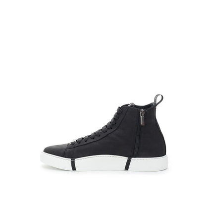 Black Suede Leather High Top Sneakers