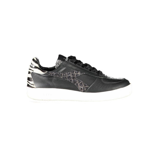 Black Leather Women Sneaker