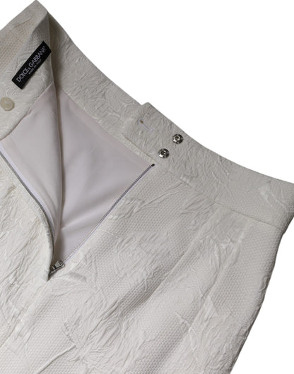 White High Waist Knee Length Pencil Skirt