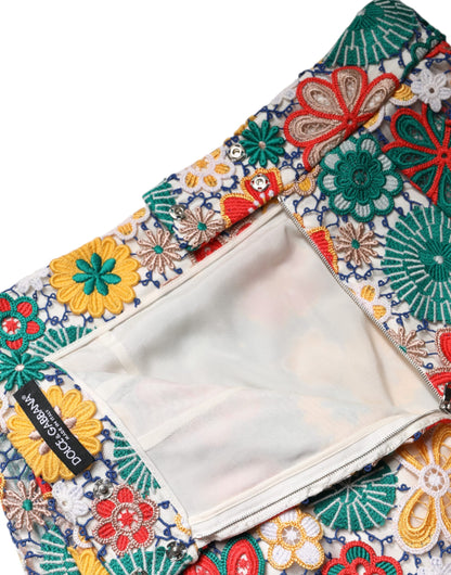 Multicolor Floral Lace High Waist Mini Skirt