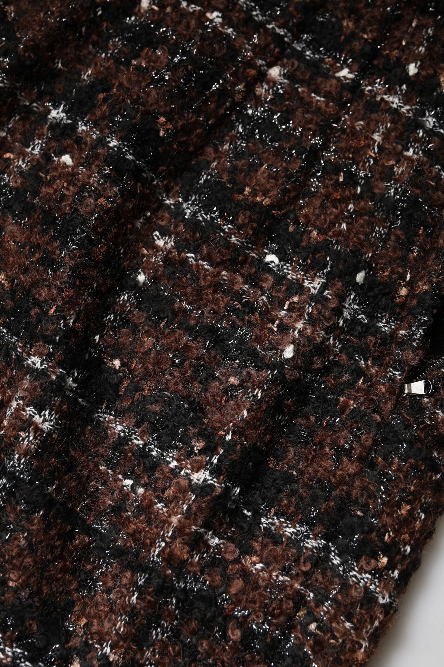 Multicolor High Waist Tartan Tweed Pencil Cut Skirt