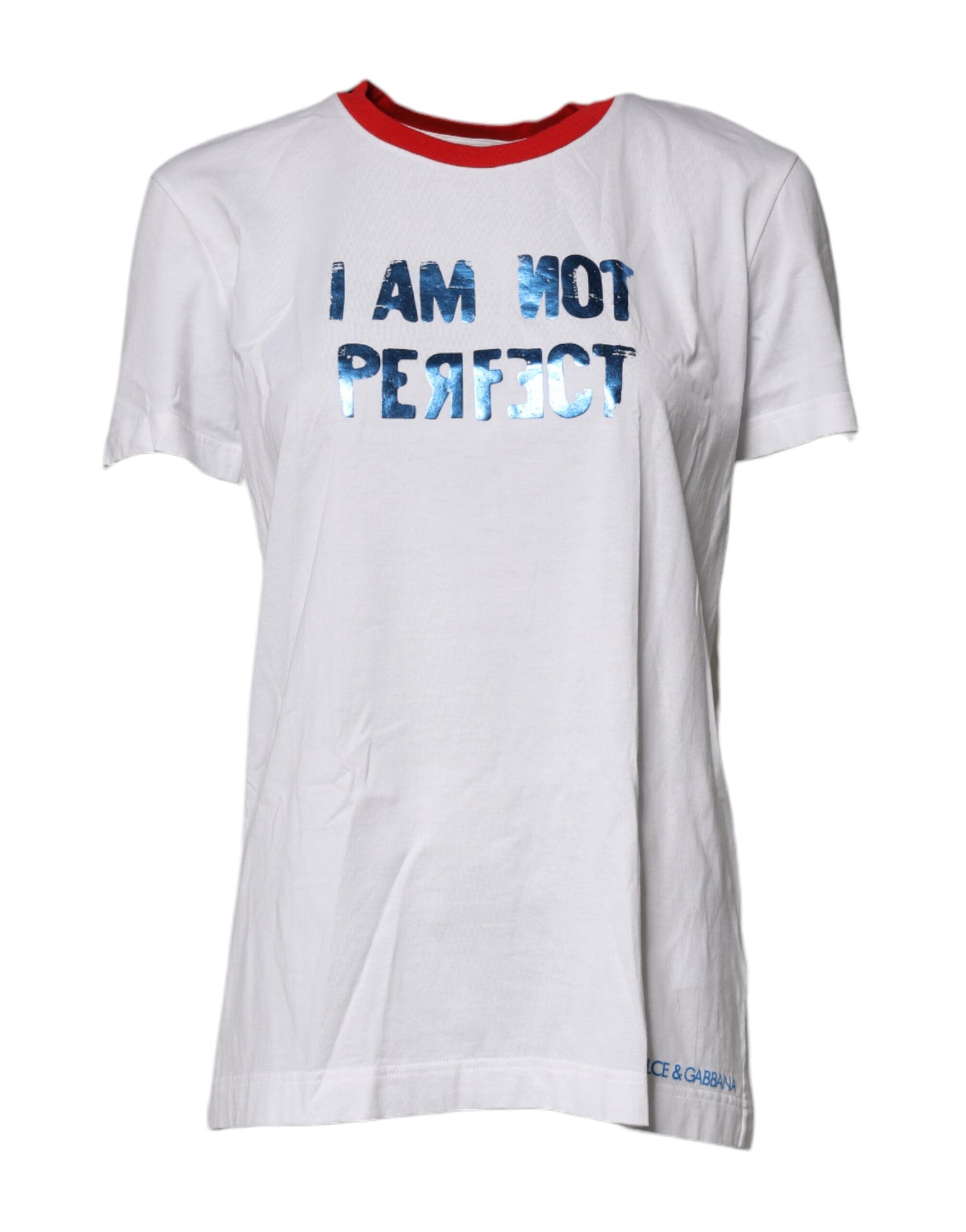 White Graphic Print Cotton Crew Neck T-shirt