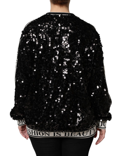 Black DG Queen Sequin Pullover Sweater