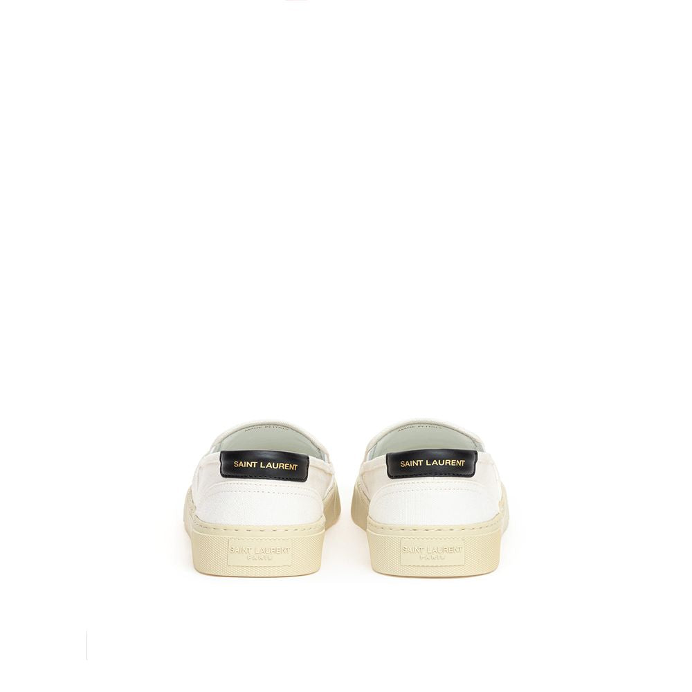 White Cotton Low Top Sneakers