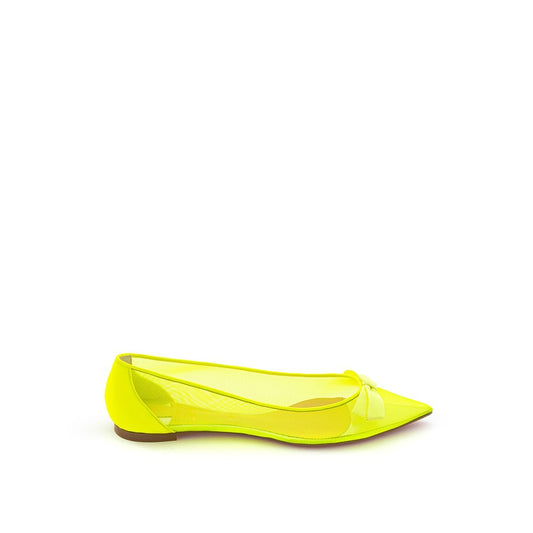 Yellow Mesh Ballet Flats
