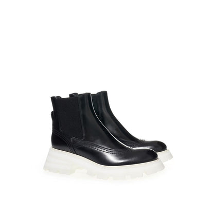 Black Leather Chelsea Boots