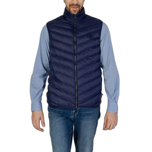 Blue Polyamide Sleveless Jacket