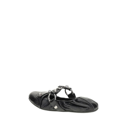 Black Calf Leather Bos Taurus Ballet Flats