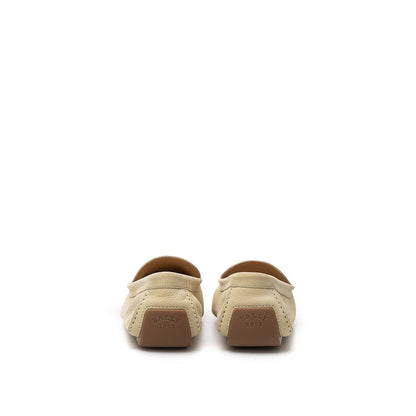 Beige Leather Moccassin